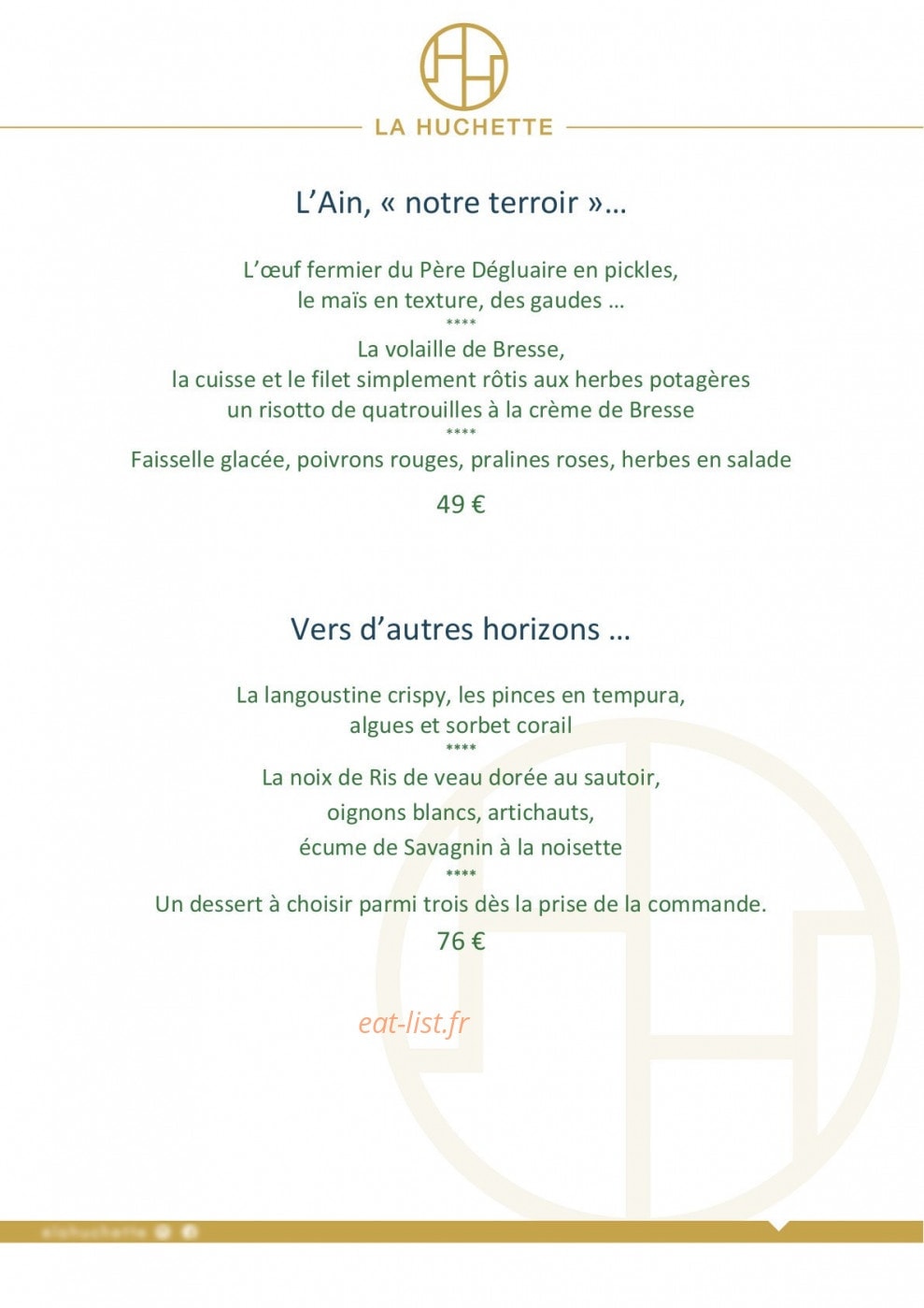 La Huchette — carte page 1