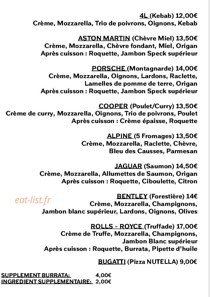 Stand Pizza — carte page 2