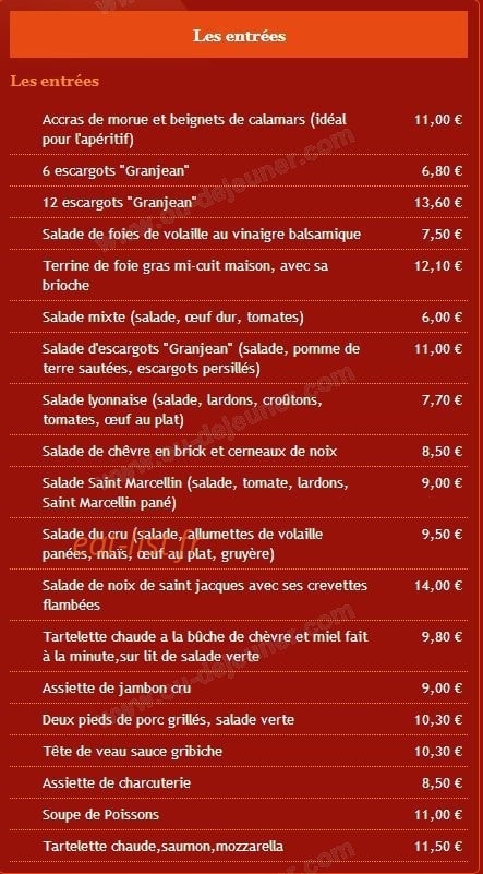 Au Feu De Bois — carte page 1