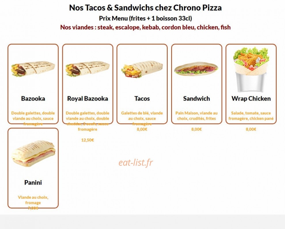 Chrono pizza — carte page 4