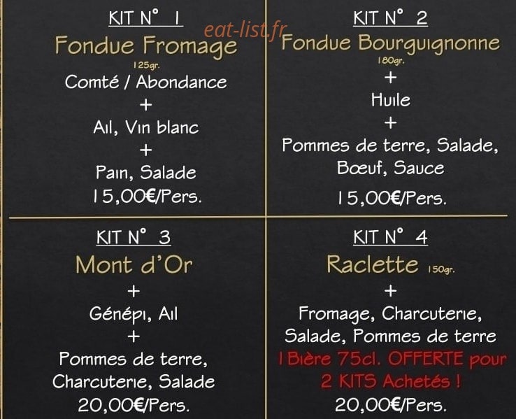 Le Chalet — carte page 1