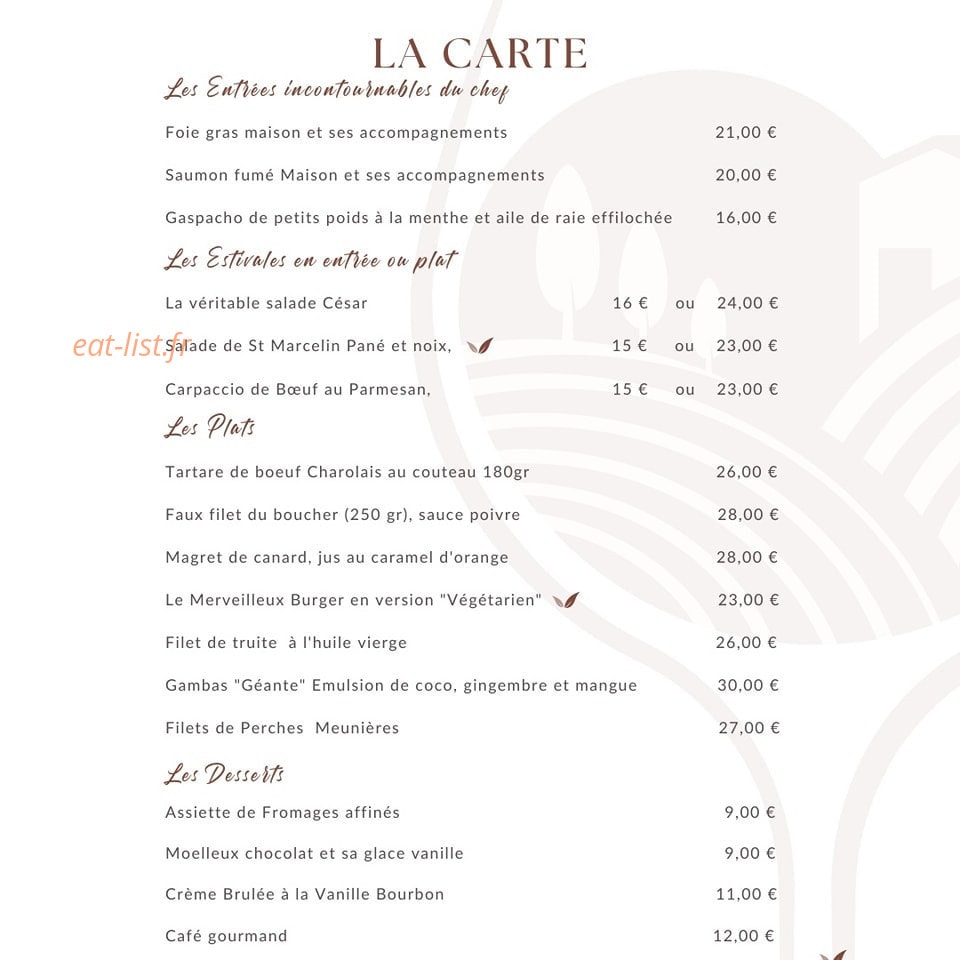 Auberge des 7 merveilles — carte page 2