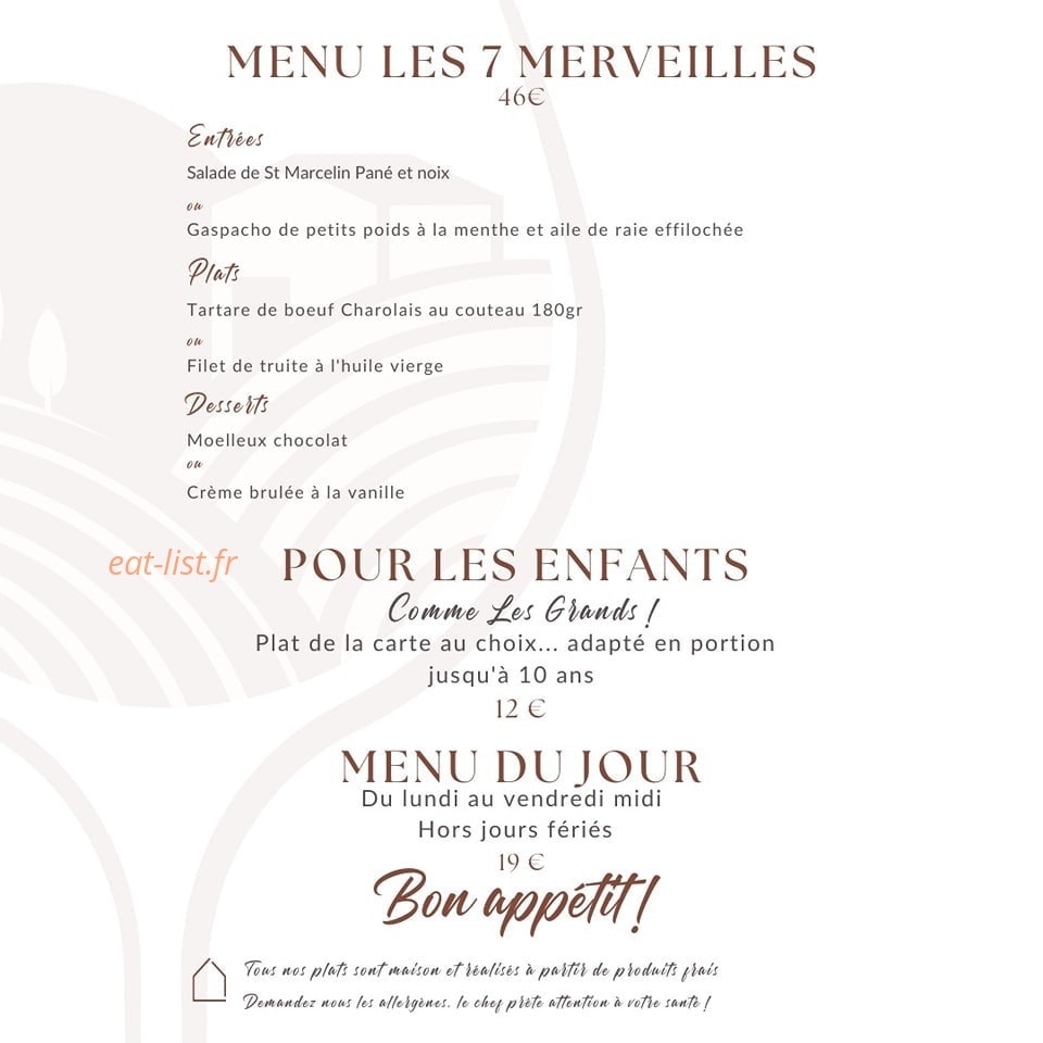 Auberge des 7 merveilles — carte page 1
