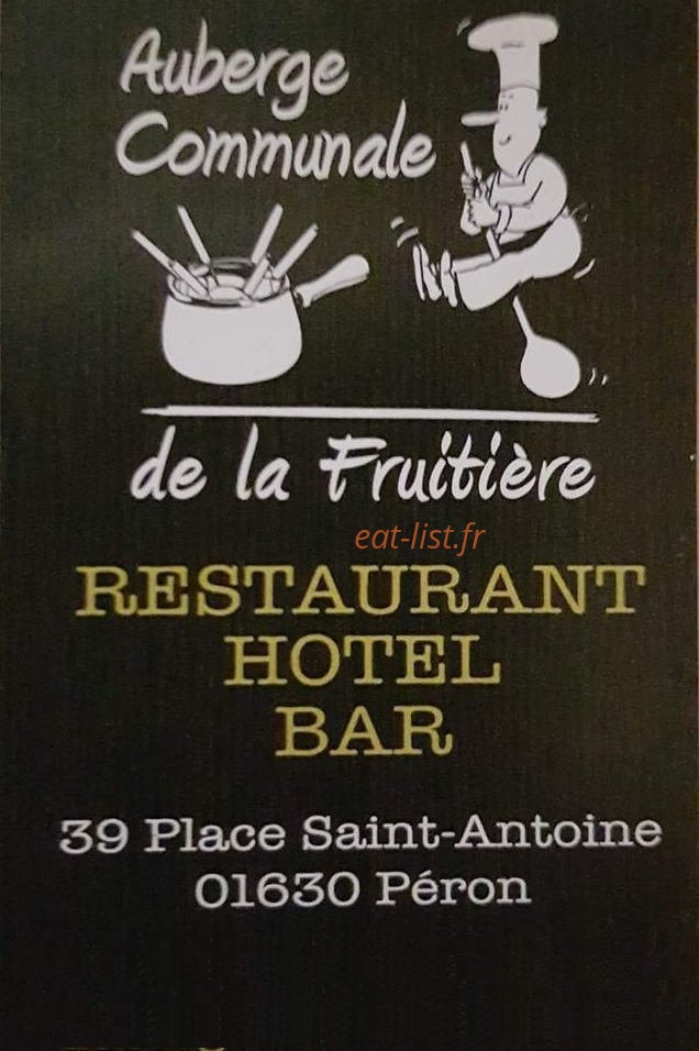 Auberge communale de la fruitière — carte page 1