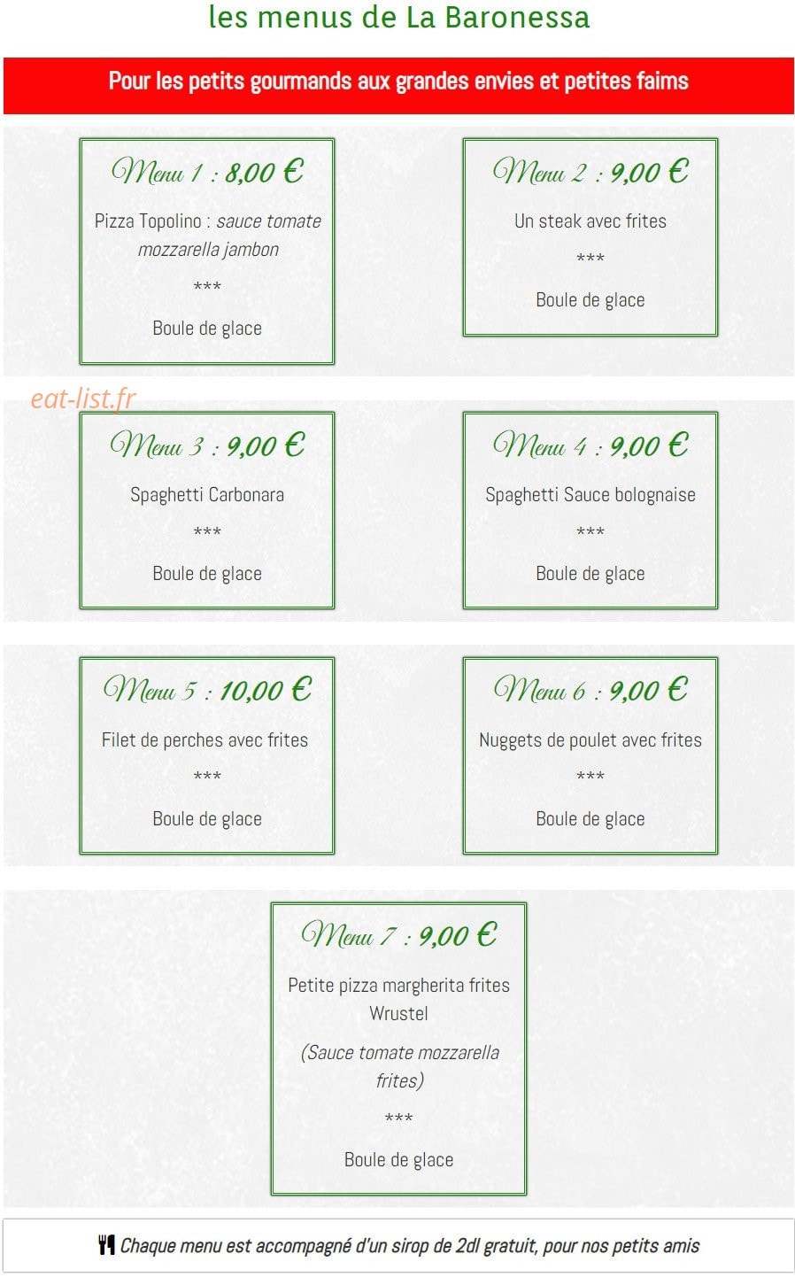 La Baronessa — carte page 1