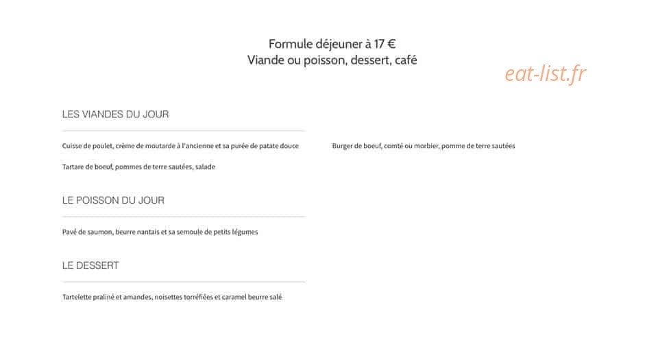 La Degust — carte page 1