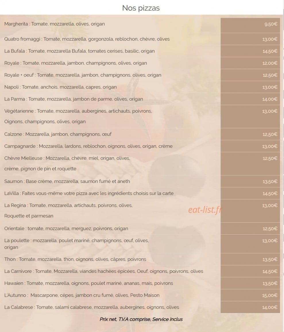 La Villa — carte page 5