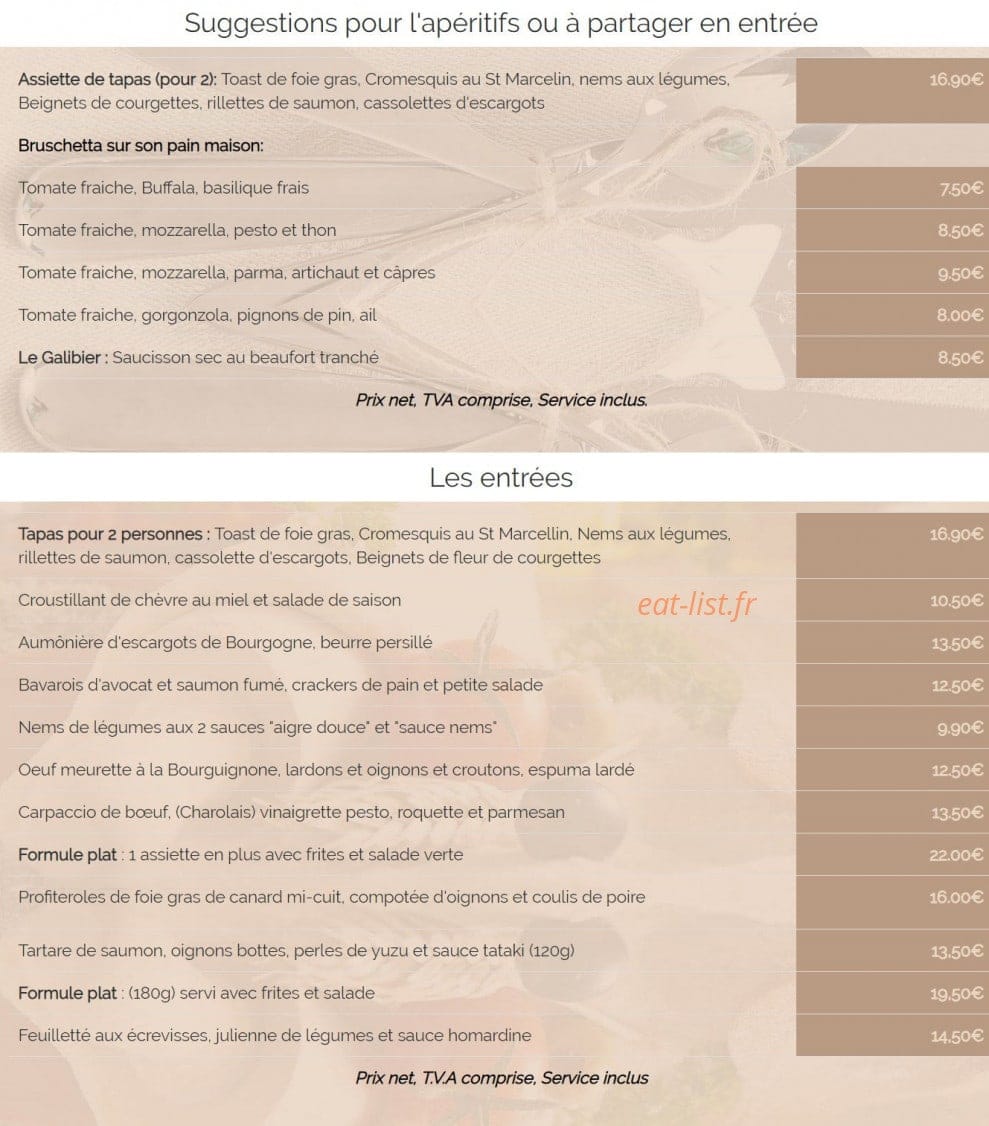 La Villa — carte page 1