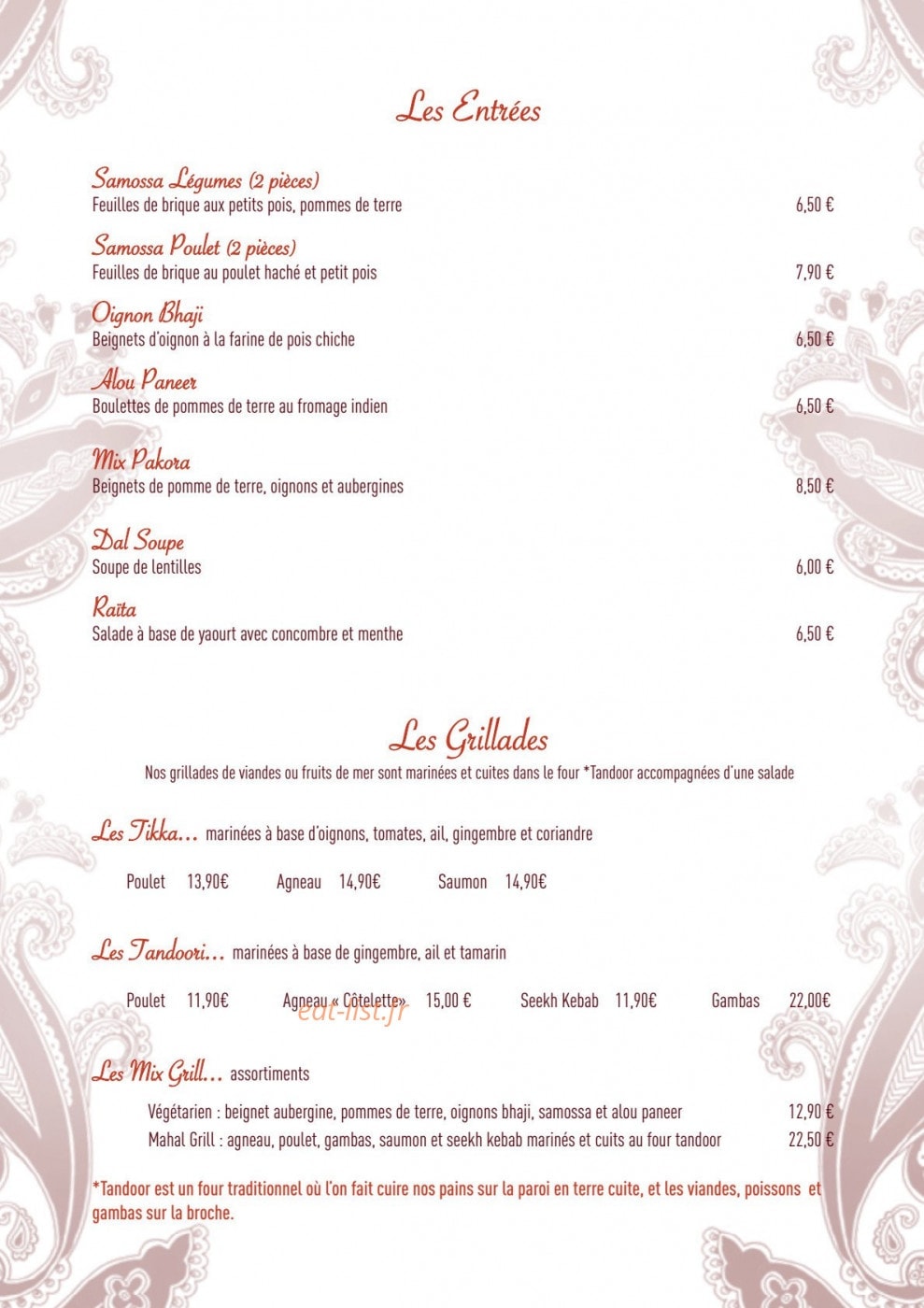 Le Mahal — carte page 2