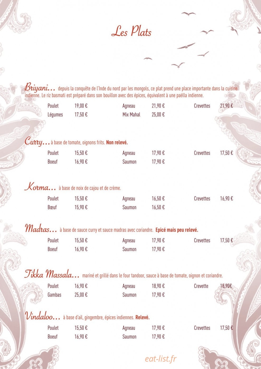 Le Mahal — carte page 3