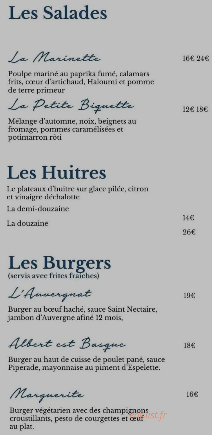 Les Copains D'abord — carte page 3