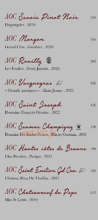 Les Copains D'abord — carte page 9