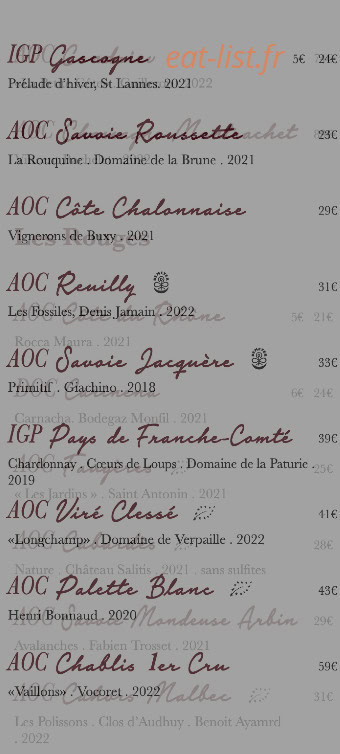 Les Copains D'abord — carte page 7