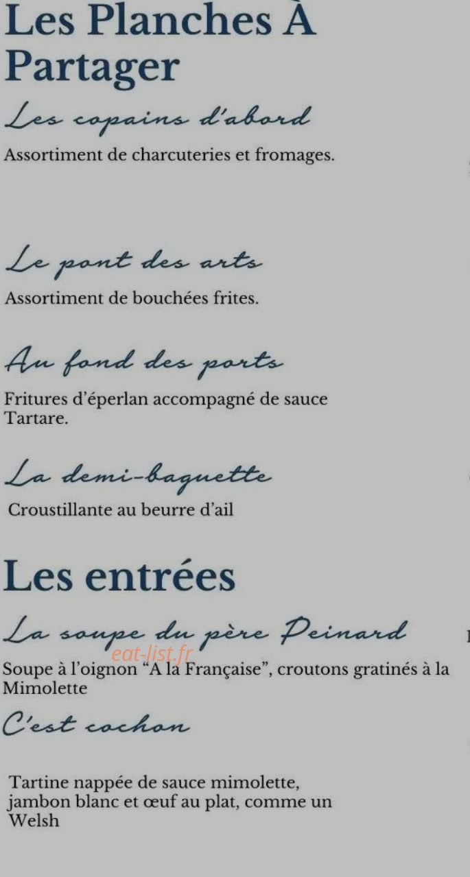 Les Copains D'abord — carte page 2