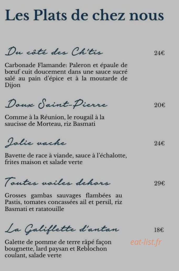Les Copains D'abord — carte page 4