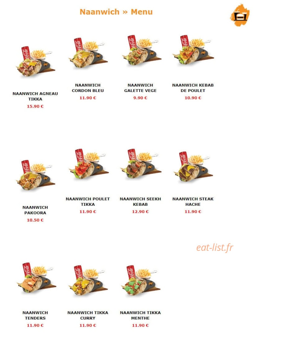The Naanwich — carte page 8