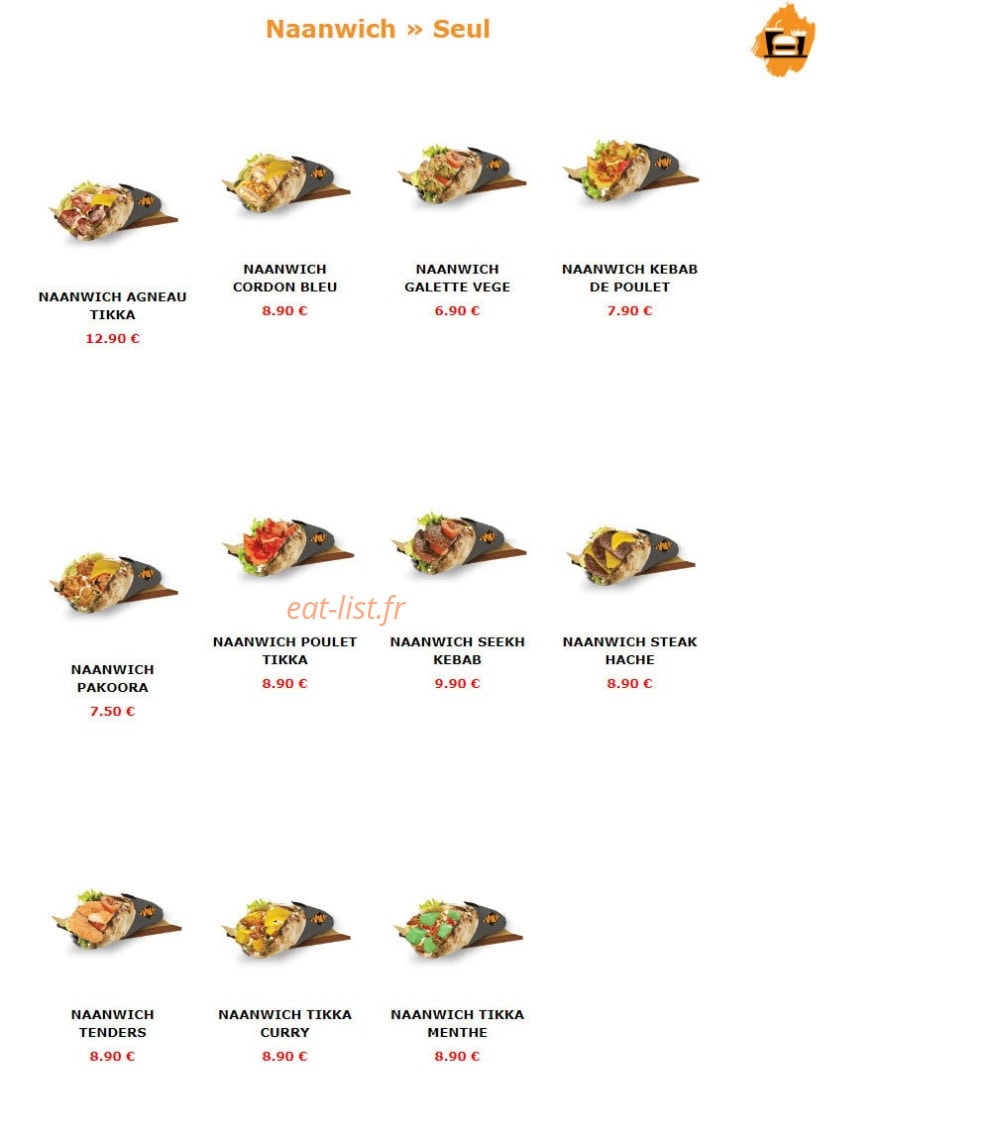 The Naanwich — carte page 7