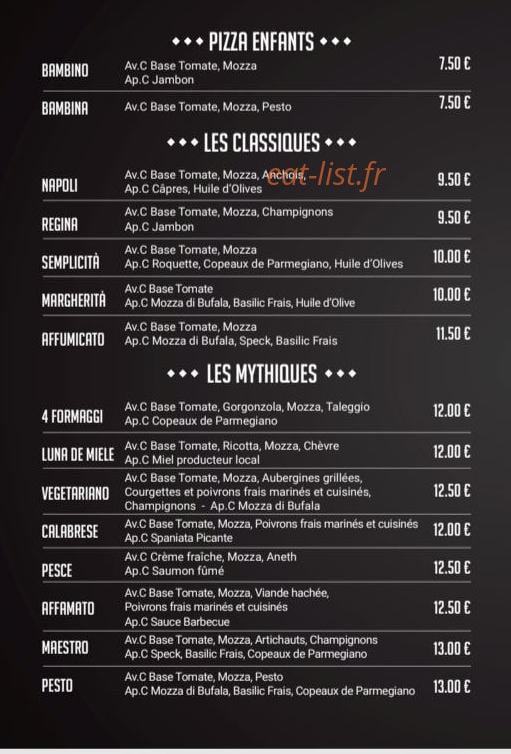 Pizzeria Della Maggiore — carte page 1