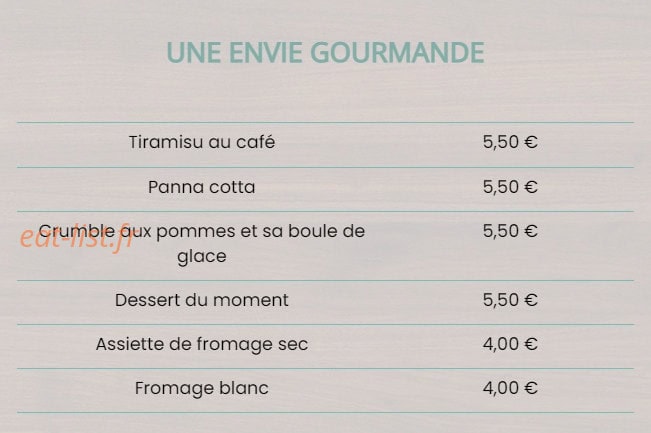 Carte et menu de Au P'tit Saint Jean à Saint Jean le Vieux — Les gourmandises