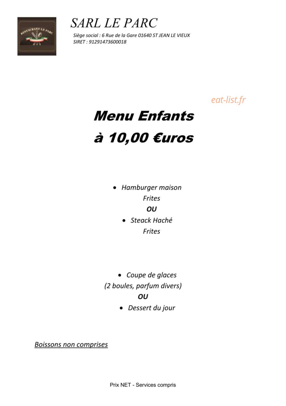 Le Parc — carte page 2