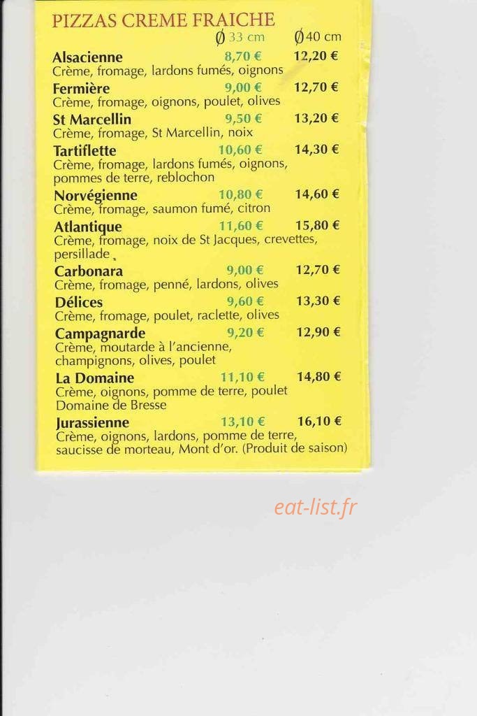 Delices Pizza — carte page 3