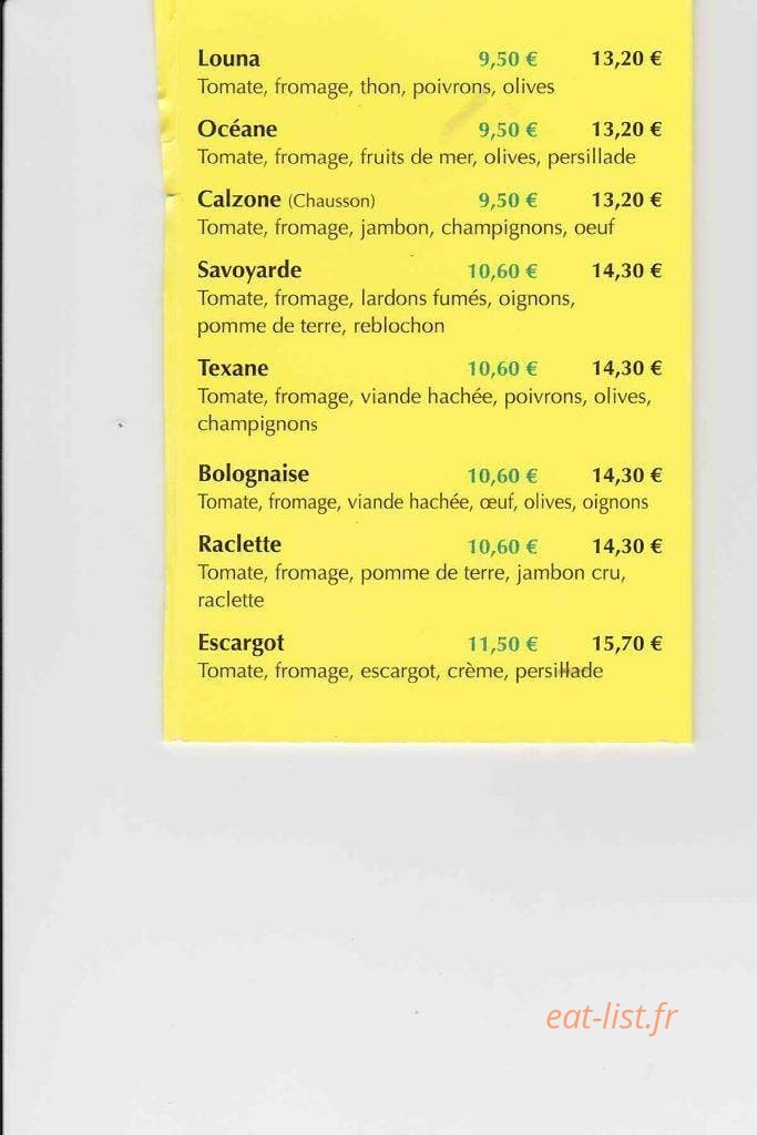 Delices Pizza — carte page 4