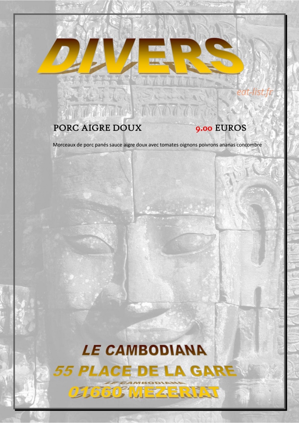 Le Cambodiana — carte page 10