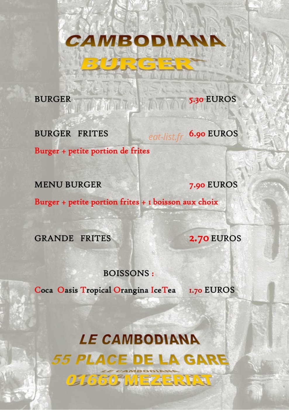 Le Cambodiana — carte page 12