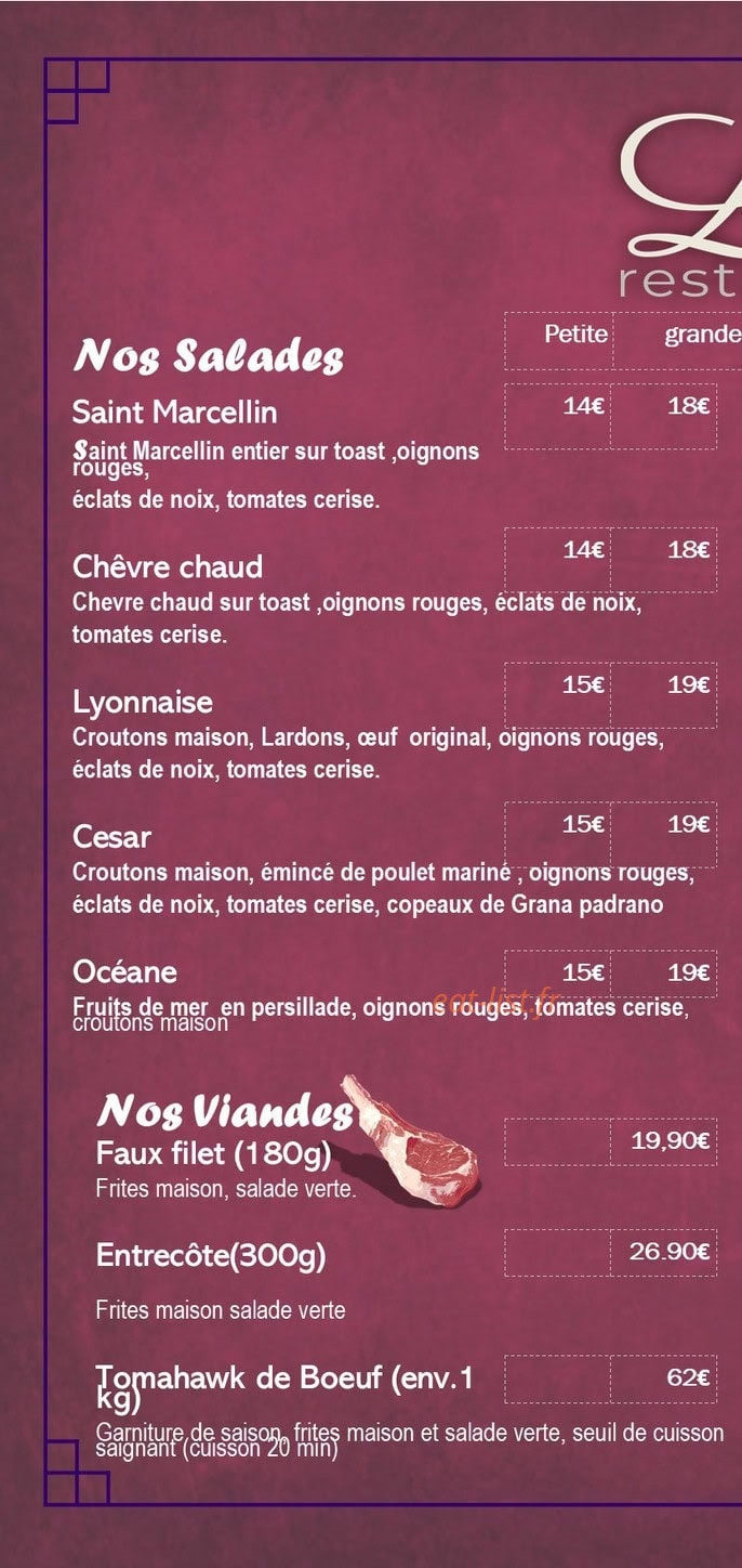 L'auberge de Lhuis — carte page 1