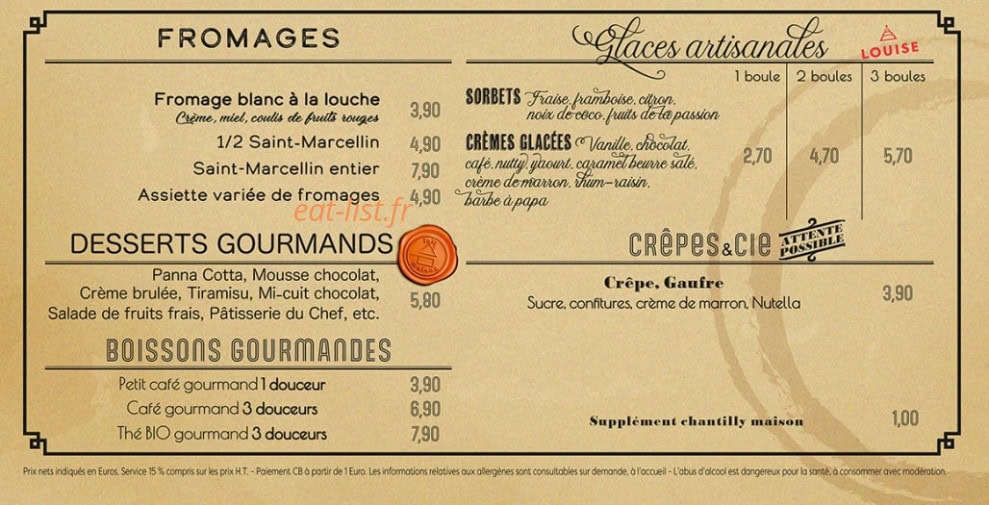 Auguste Café Comptoir — carte page 3