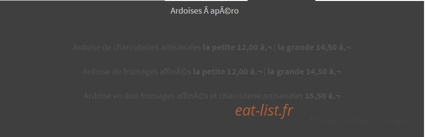 Restaurant Côté Gare — carte page 3