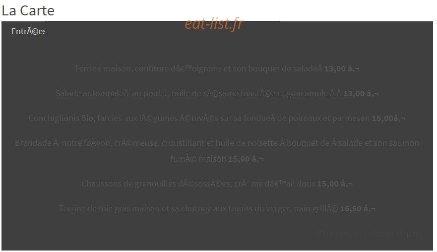 Restaurant Côté Gare — carte page 5