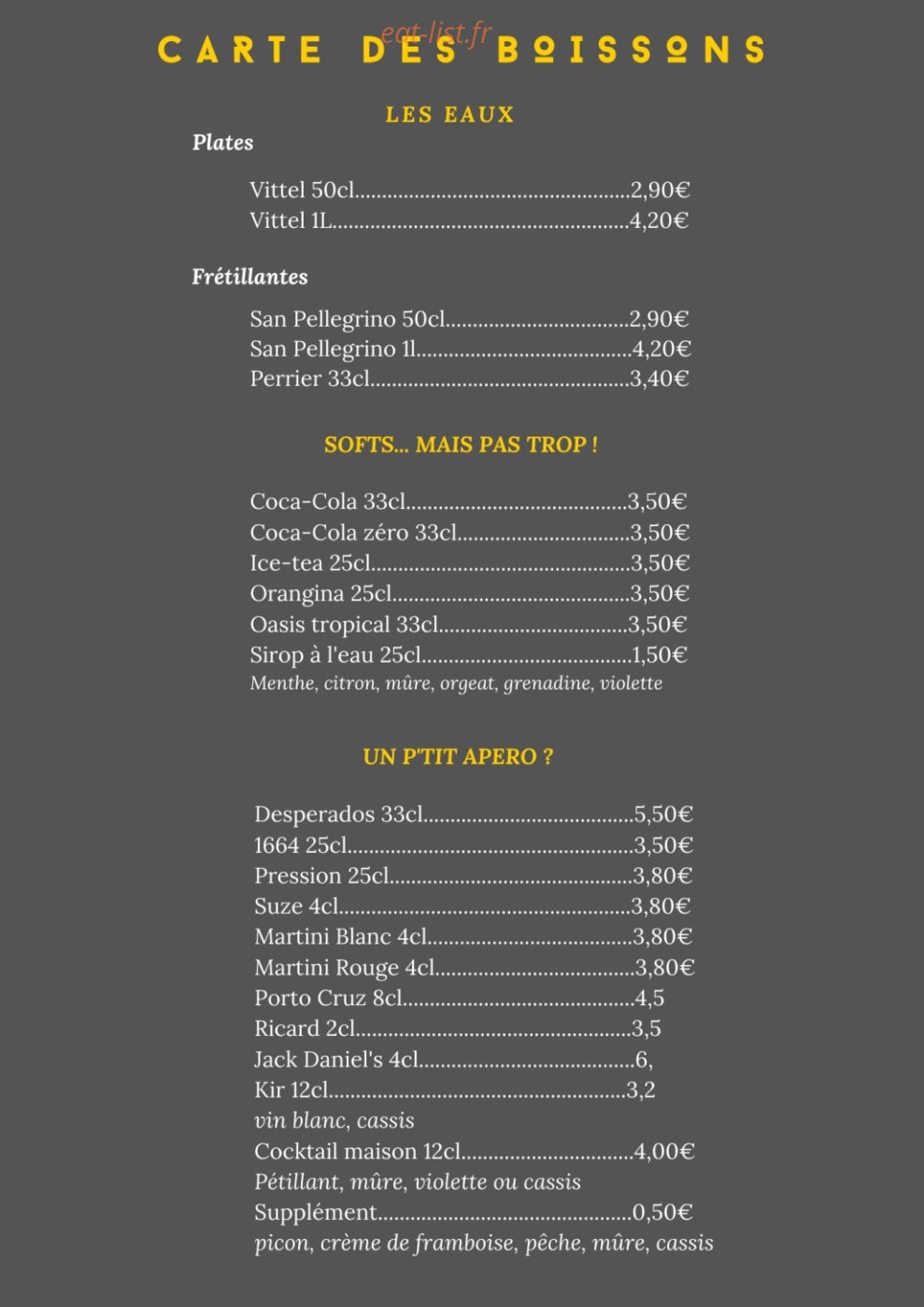 Chez. Babeth — carte page 6