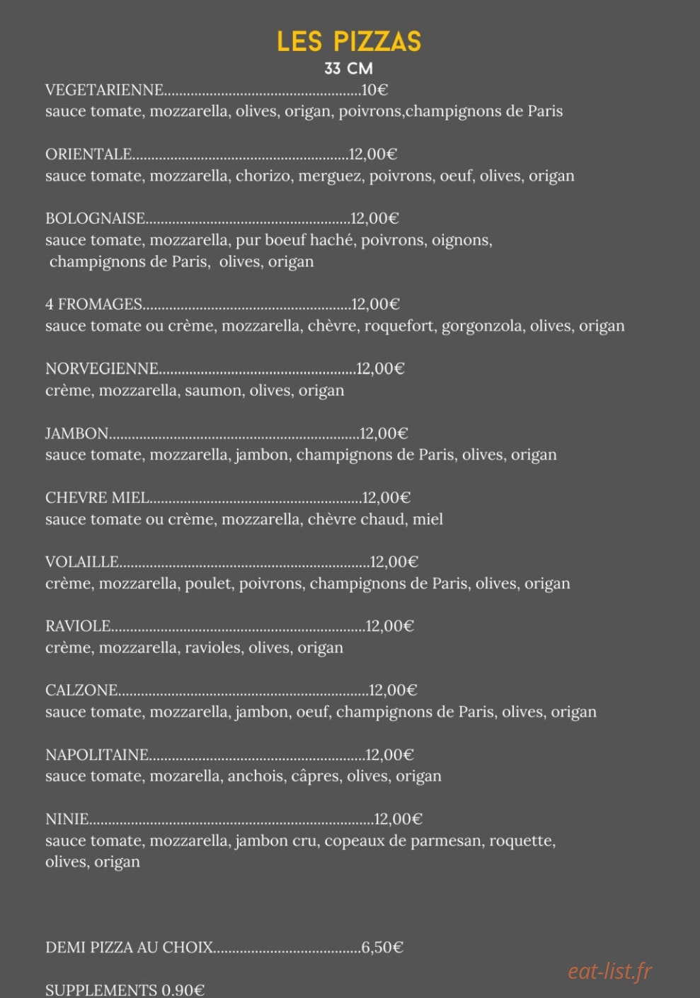 Chez. Babeth — carte page 1
