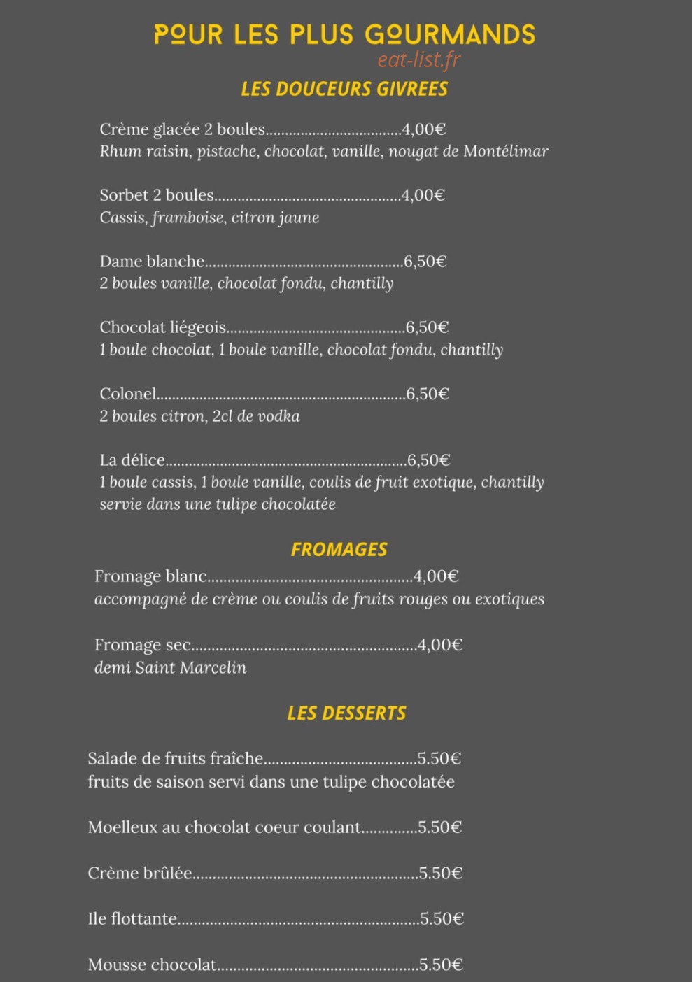 Chez. Babeth — carte page 5