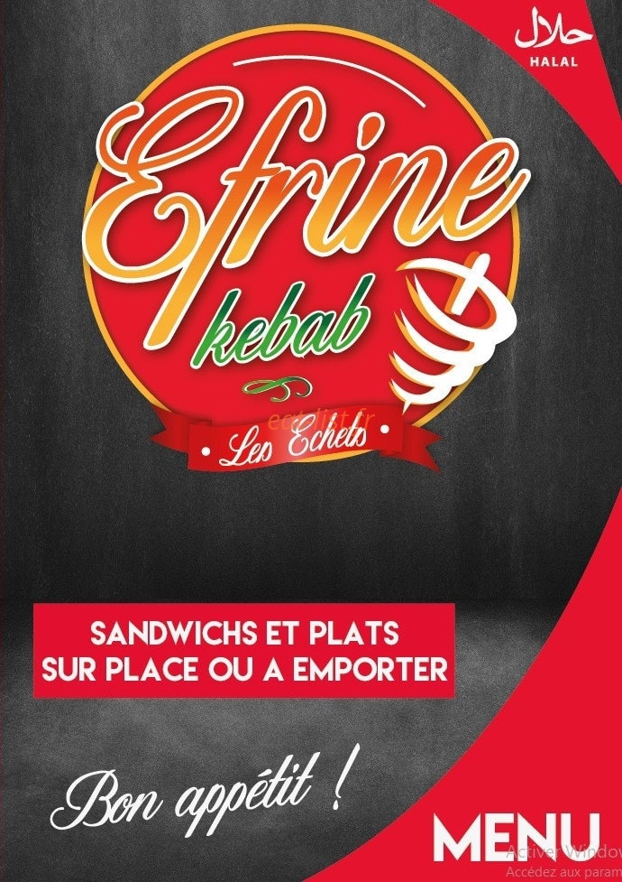 Efrine Kebab — carte page 1