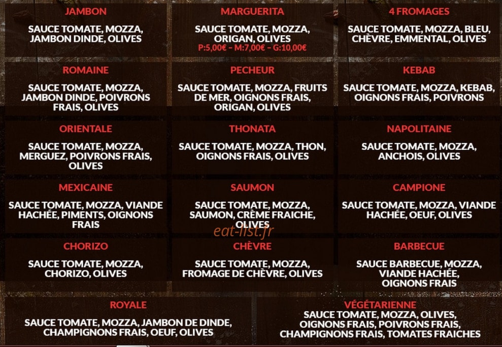 Pizza Grande Rue — carte page 1