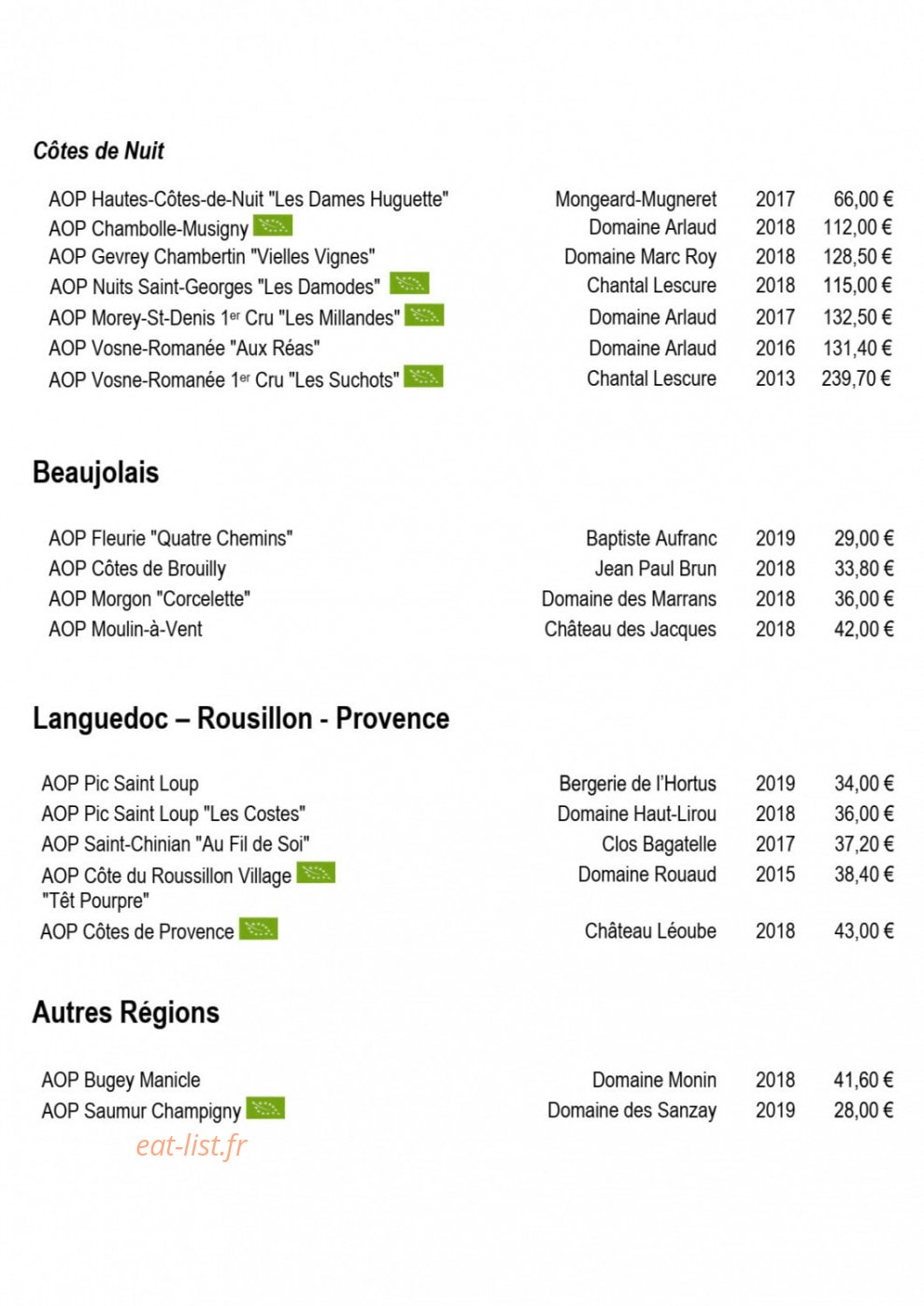 Restaurant Le Quai — carte page 6