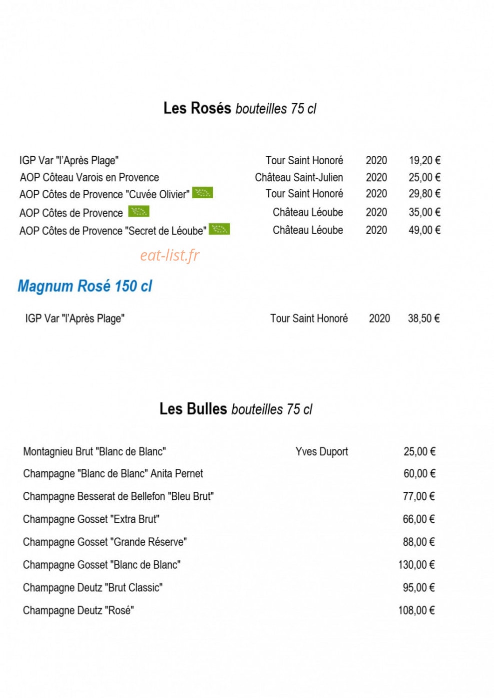 Restaurant Le Quai — carte page 8