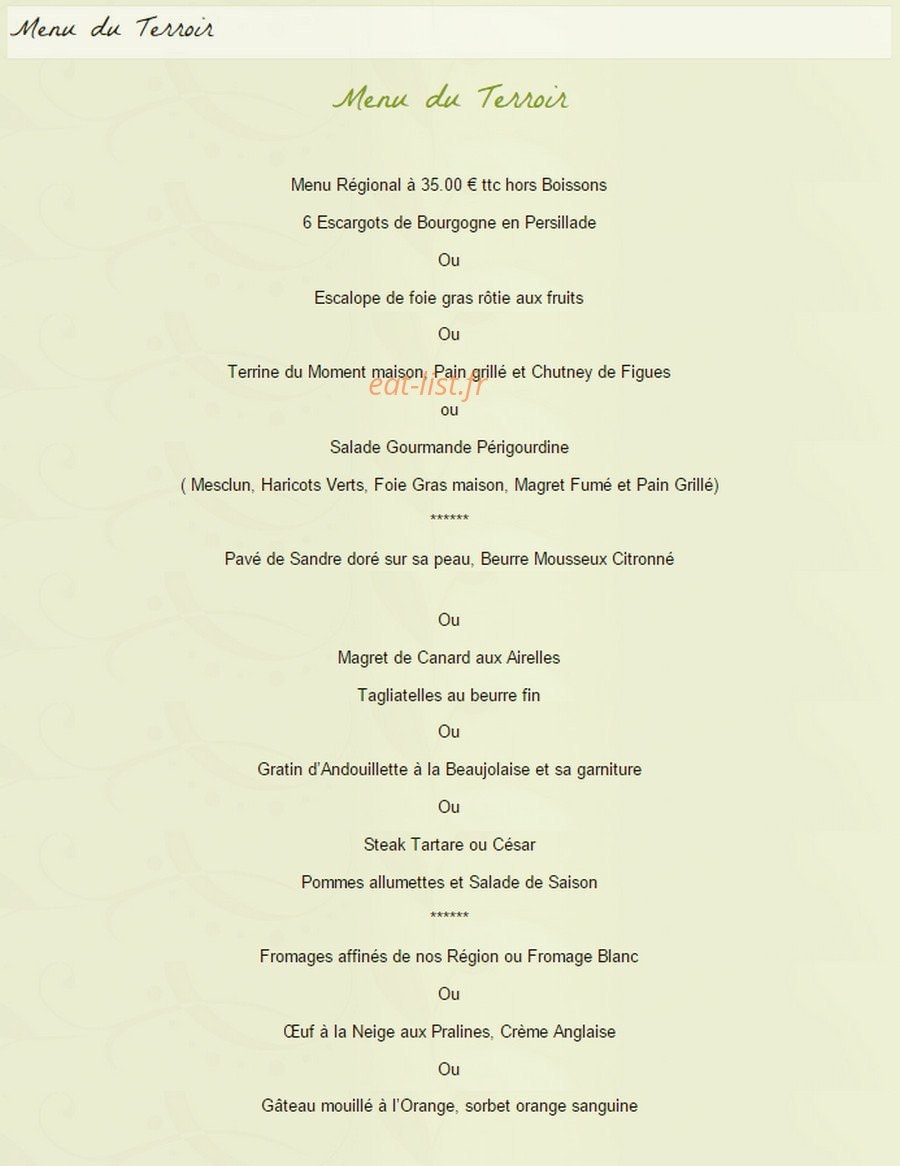 Le Relais de Genève — carte page 2