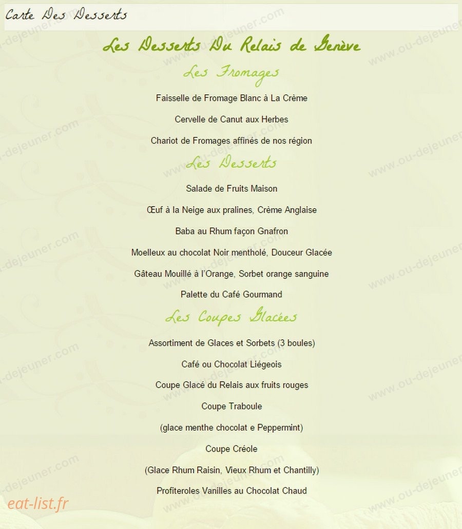 Le Relais de Genève — carte page 6