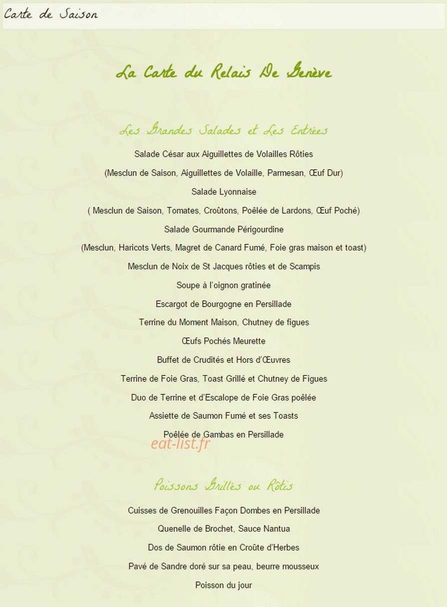 Le Relais de Genève — carte page 4
