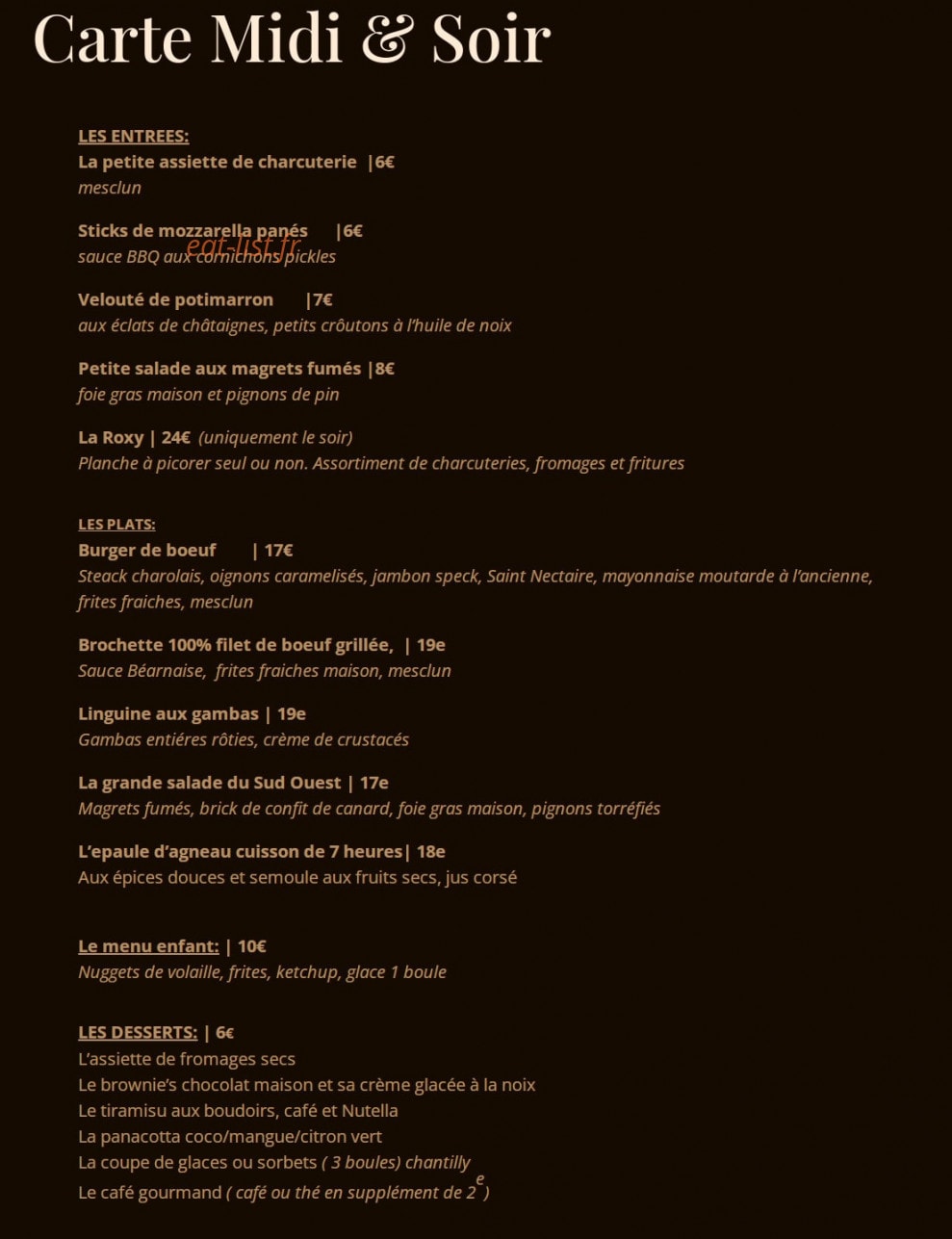 Le Roxy — carte page 2