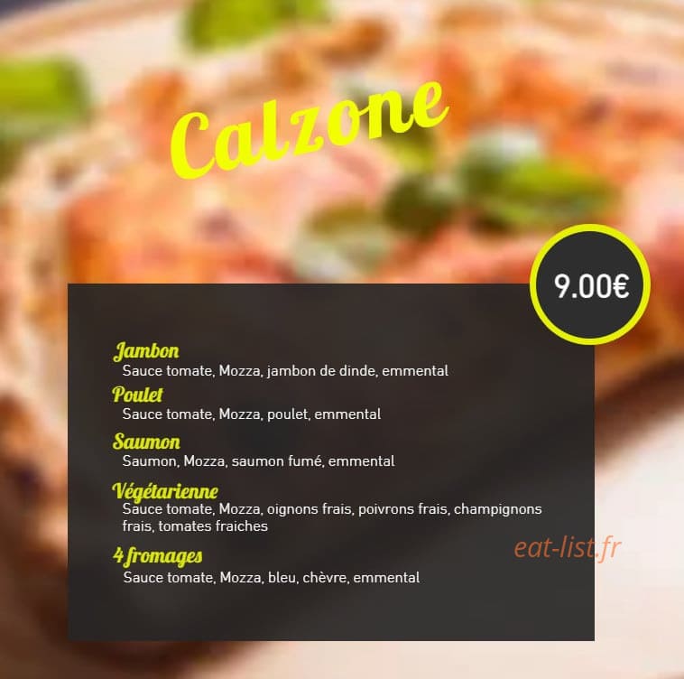 Pizza Parc — carte page 4