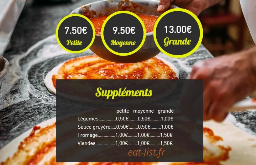 Pizza Parc — carte page 2