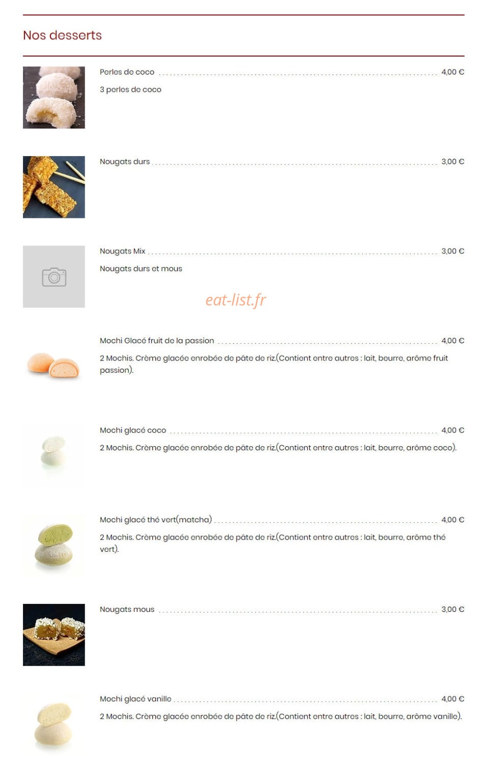 Wok-Sushi — carte page 8