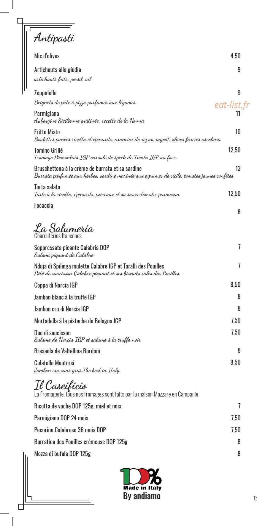 Andiamo — carte page 1