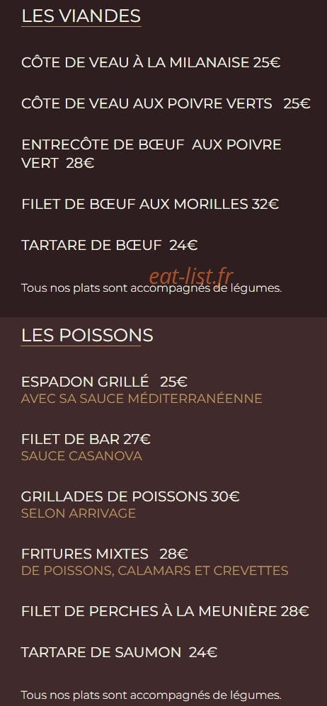 Le Casanova — carte page 2