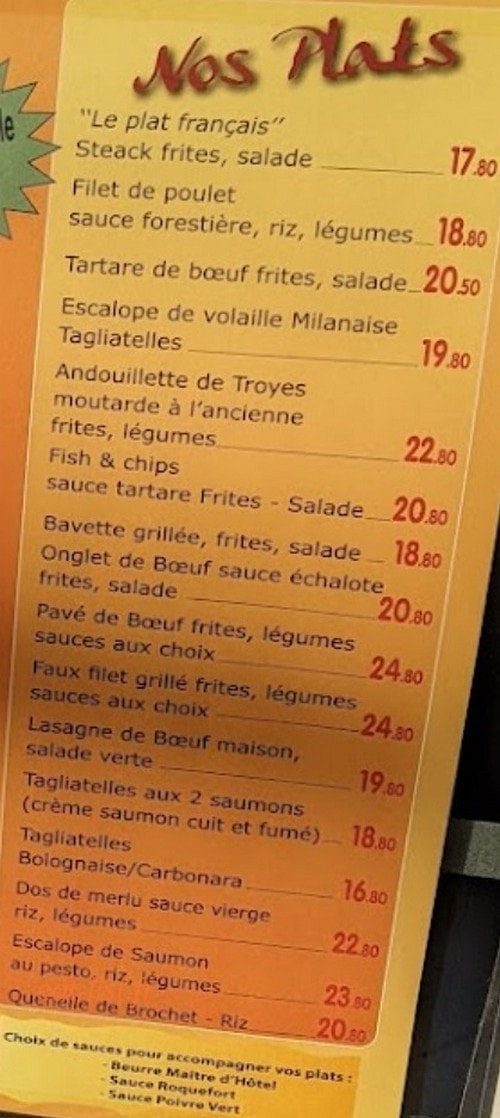 Le Sabayon — carte page 2
