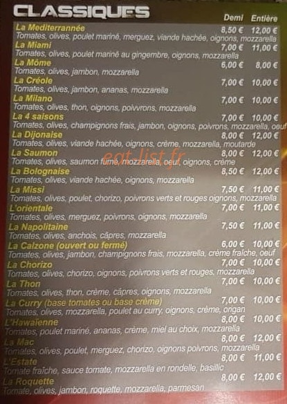 Mac pizza — carte page 2